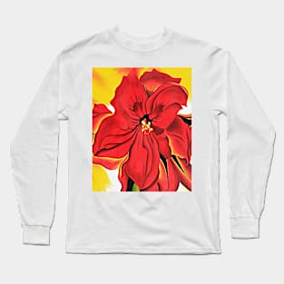 Georgia O'Keeffe Red Amaryllis Art Print Enlarged Flowers American Modernism Long Sleeve T-Shirt